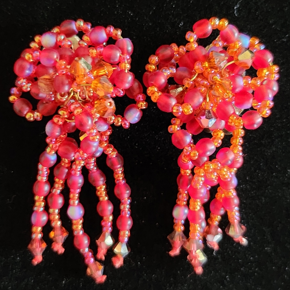 Seed Bead Clip on Earrings